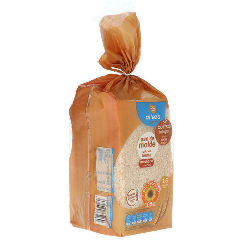 PAN DE MOLDE INTEGRAL SIN CORTEZA ALTEZA 450g image number