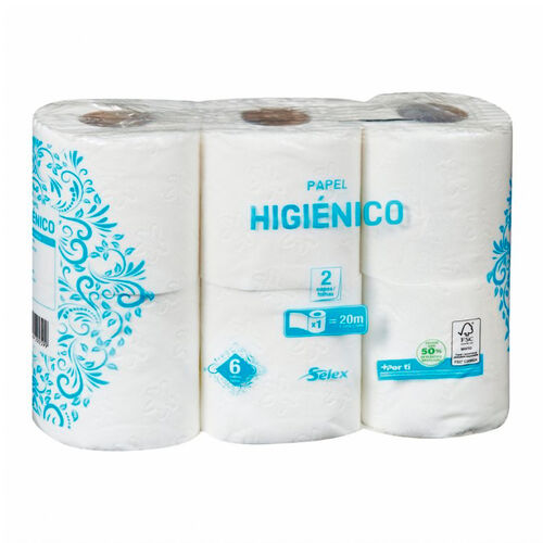 Papel higi&eacute;nico 2 capas SELEX 6 rollos image number
