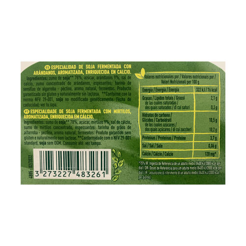 Yogur de soja con ar&aacute;ndanos SOJASUN 4x100g image number