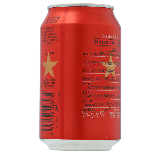 Cerveza ESTRELLA DAMM lata 33cl image number