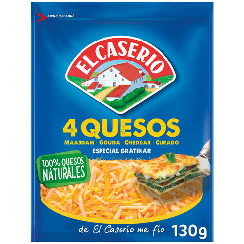 QUESO CASERIO RALLADO 4 QUESOS 120g image number