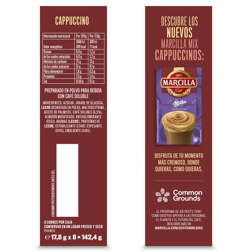 Caf&eacute; soluble capuccino Original MARCILLA 120g image number