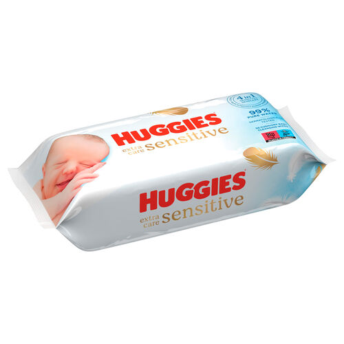 TOALLITAS IFANTILES PURE BEBE EXTRA CARE SENSITIVE HUGGIES 56uds image number