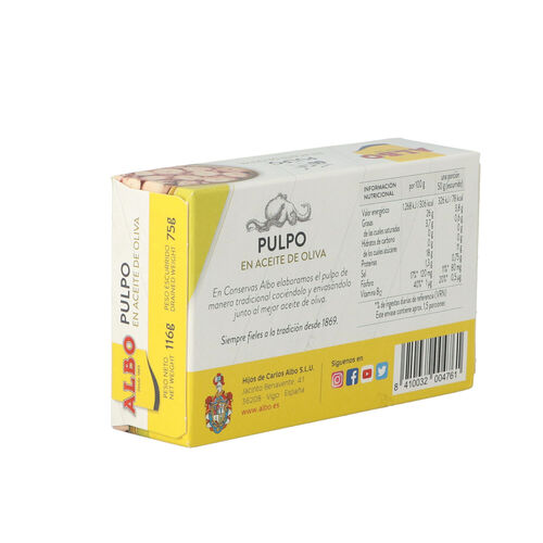 PULPO ALBO OLIVA 116g image number