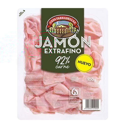 Jamon cocido Extrafino 92% carne TARRADELLAS 100g image number
