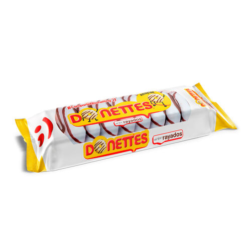 BOLLITO RECUBIERTO DE CHOCOLATE BLANCO RAYADOS DONETTES 8UD image number