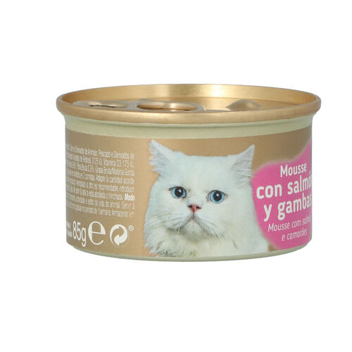 ALIMENTO EN  MOUSSE PARA GATOS CON SALMON Y GAMBA TANDY 85g image number