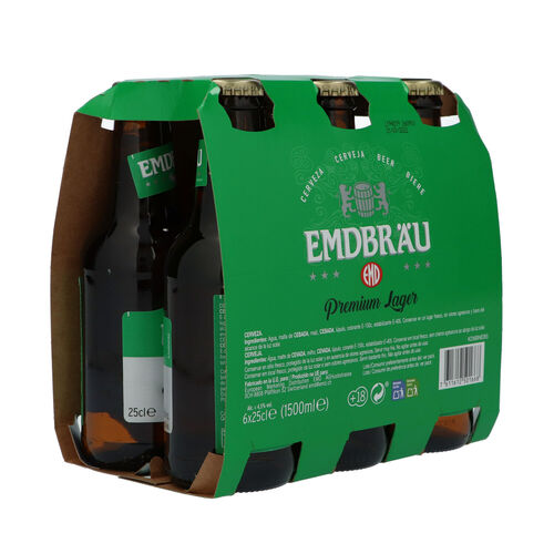 CERVEZA EMDBRAU 25cl PACK-6 BOTELLINES image number