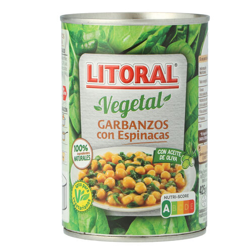 GARBANZOS CON ESPINACAS LITORAL 425g image number