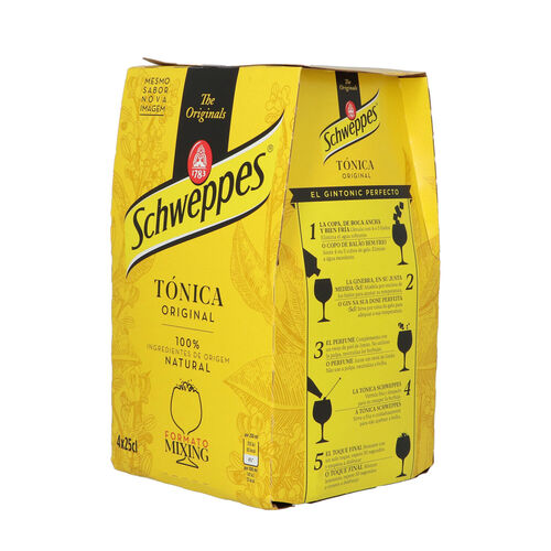 SCHWEPPES tonica botella pack 4x25cl image number