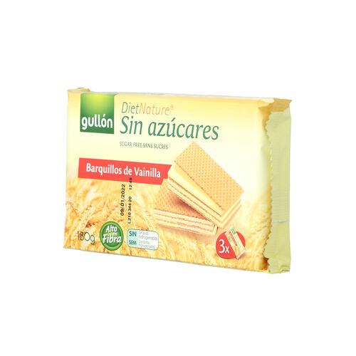 Barquillo de vainilla Zero sin az&uacute;car GULL&Oacute;N 180g image number