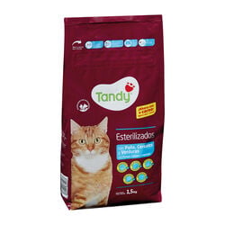 Comida seca para gato esterilizado con pollo, cereales y verduras pienso TANDY 1,5kg