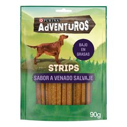 SNACK PARA PERRO STRIPS SABOR A VENADO ADVENTUROS 90g