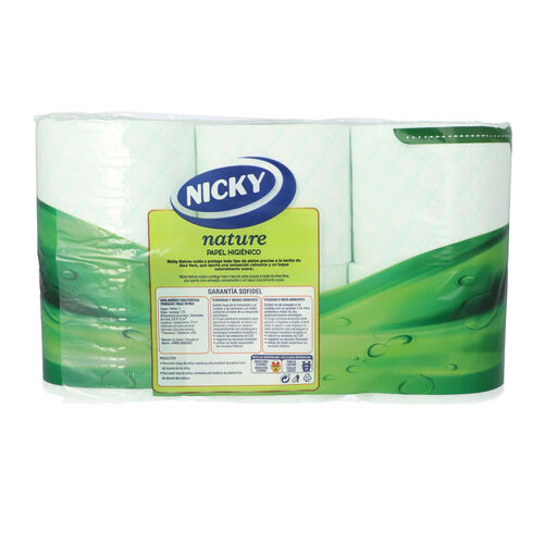 Papel higienico nature 3 capas NICKY 6uds image number