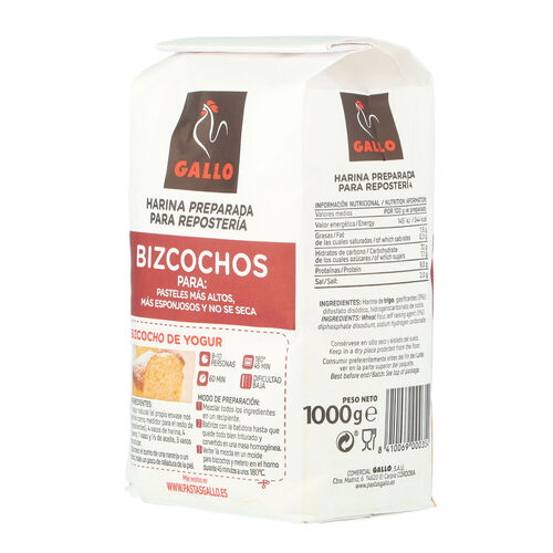 HARINA PREPARADO PARA REPOSTERIA BIZCOCHOS GALLO 1kg image number