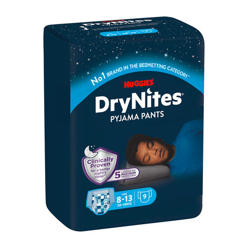 CALZONCILLOS ABSORBENTES NIÑOS 8-13 AÑOS DRYNITES HUGGIES 9uds image number