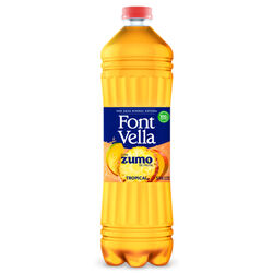 Agua mineral Natural con zumo de fruta Tropical FONT VELLA 1,15L