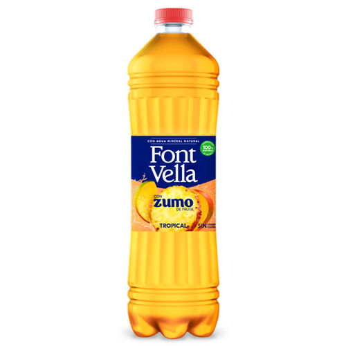 Agua mineral Natural con zumo de fruta Tropical FONT VELLA 1,15L image number