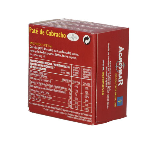 PATE AGROMAR CABRACHO LATA 100g image number