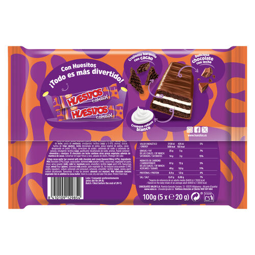 CHOCOLATINA COMBIX HUESITOS 5X20g image number