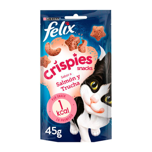 Snack premio para gato adulto crispies con salm&oacute;n y trucha FELIX 45g image number