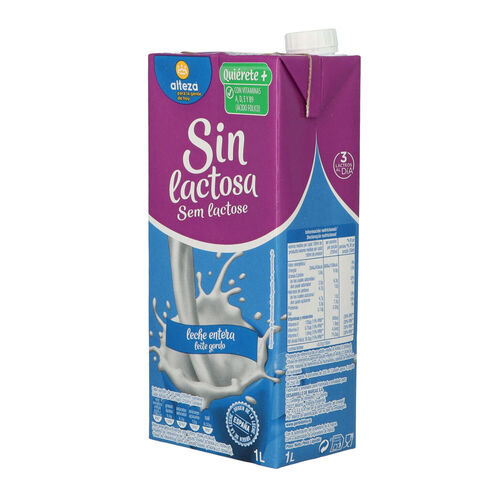 LECHE ENTERA SIN LACTOSA ENRIQUECIDA EN VITAMINAS A D E Y B9. UHT image number