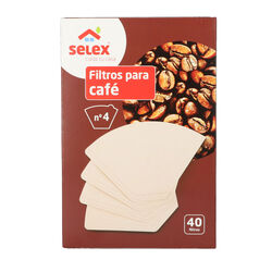 FILTRO CAFETERA SELEX NUMERO 4 PAQUETE 30uds