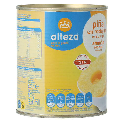 PIÑA ALTEZA JUGO 820g image number