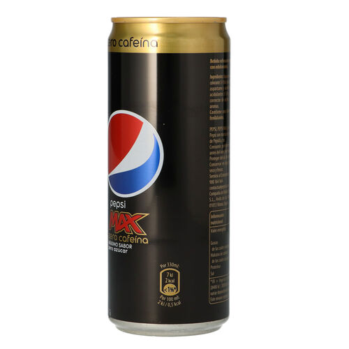 PEPSI MAX ZERO SIN CAFEINA LATA 33cl image number
