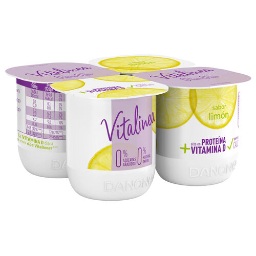 Yogur desnatado con lim&oacute;n VITALINEA 4x120g image number