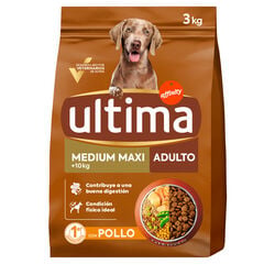 Comida seca para perro adulto con pollo y arroz pienso ULTIMA 3kg