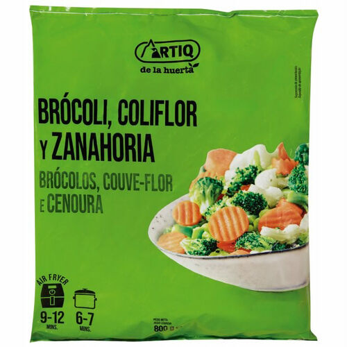 Br&oacute;coli, coliflor y zanahoria congelados ARTIQ 800g image number