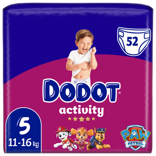 PAÑALES DODOT ACTIVITY JUMBO PACK TALLA 5 52uds image number