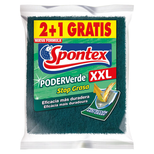 ESTROPAJO FIBRASOLA XXL SPONTEX Pack 2+1 uds image number