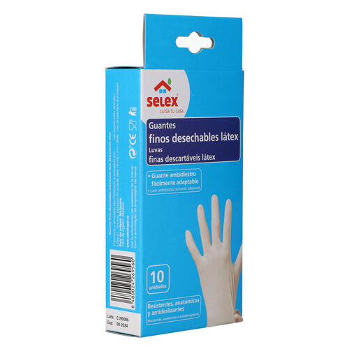 Guante fino latex Talla mediana SELEX 10uds image number