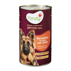 Comida h&uacute;meda para perro adulto bocaditos en salsa con buey TANDY 1,25kg