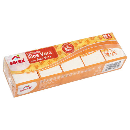 Pa&ntilde;uelos de papel Mini Aloe Vera SELEX paquete 10uds image number