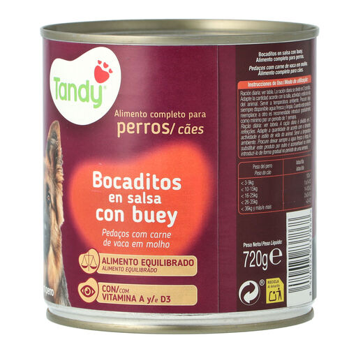ALIMENTO PARA PERROS BOCADITOS CON BUEY TANDY 720g image number
