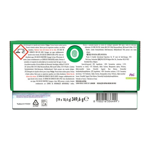Detergente en c&aacute;psulas Todoen1 Frescor Alpino ARIEL 19 lavados image number