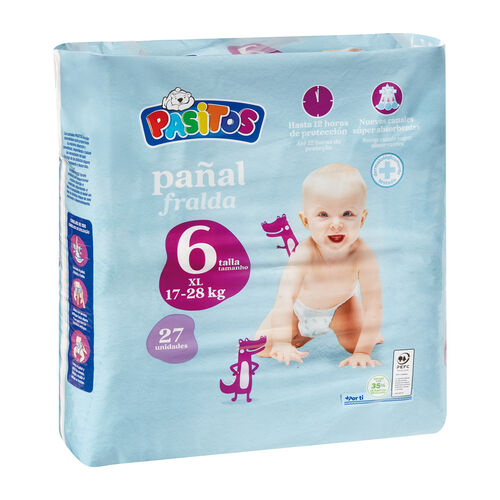 Pañal Talla 6 (17-28kg) PASITOS 27uds image number