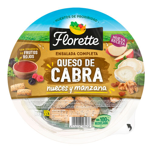 Ensalada completa queso de cabra, nueces y manzana FLORETTE 175g image number