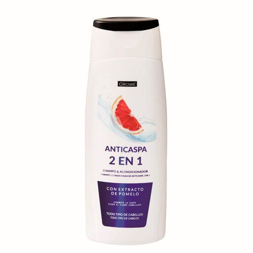 CHAMPU ANTICAPASPA 2 EN 1 PARA TODO TIPO DE CABELLO CON EXTRACTO DE POMELO CROWE 400ml image number