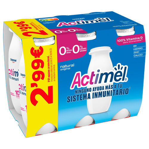 Bebida l&aacute;ctea desnatada Natural ACTIMEL 6x100ml image number