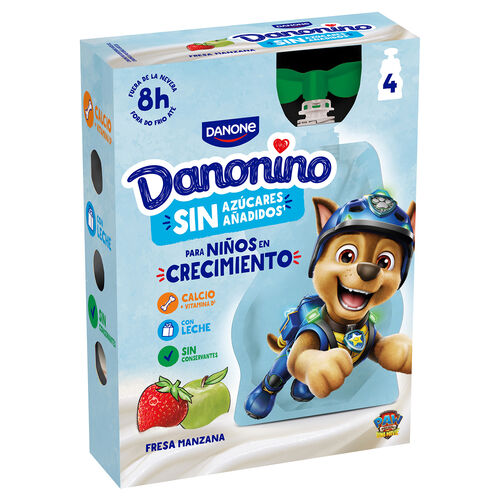 Pouch fresa - manzana DANONINO sin az&uacute;cares DANONE 4uds image number