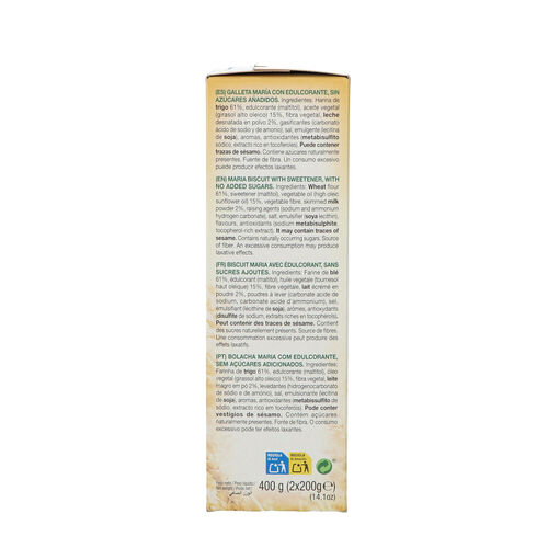 Galleta Mar&iacute;a Dorada Zero GULL&Oacute;N 400g image number