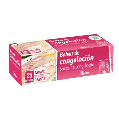 BOLSAS DE CONGELACION GRANDES 6L SELEX 25uds image number