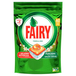 Detergente lavavajillas all in ONE Fresh naranja FAIRY 60 c&aacute;psulas