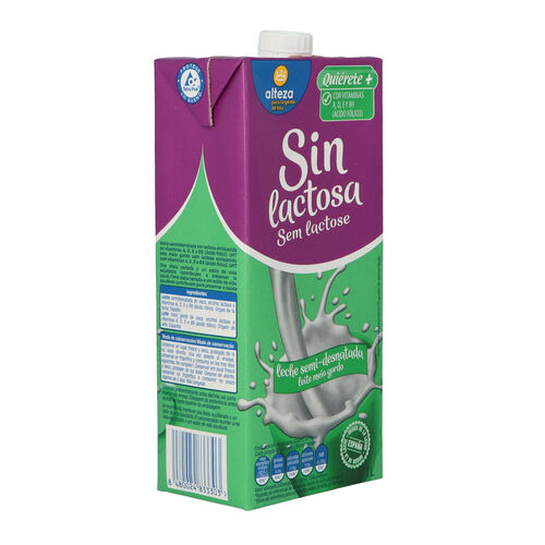 Leche semidesnatada sin lactosa ALTEZA 1L image number