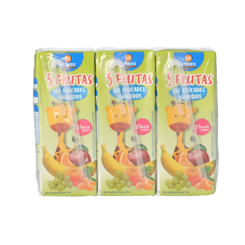 Bebida de zumo 5 frutas sin azucar ALTEZA pack 6x200ml image number