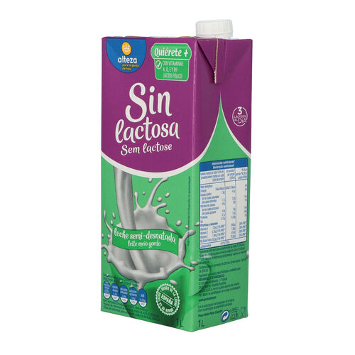 LECHE SEMIDESNATADA SIN LACTOSA ENRIQUECIDA EN VITAMINAS A D E Y B9. UHT image number